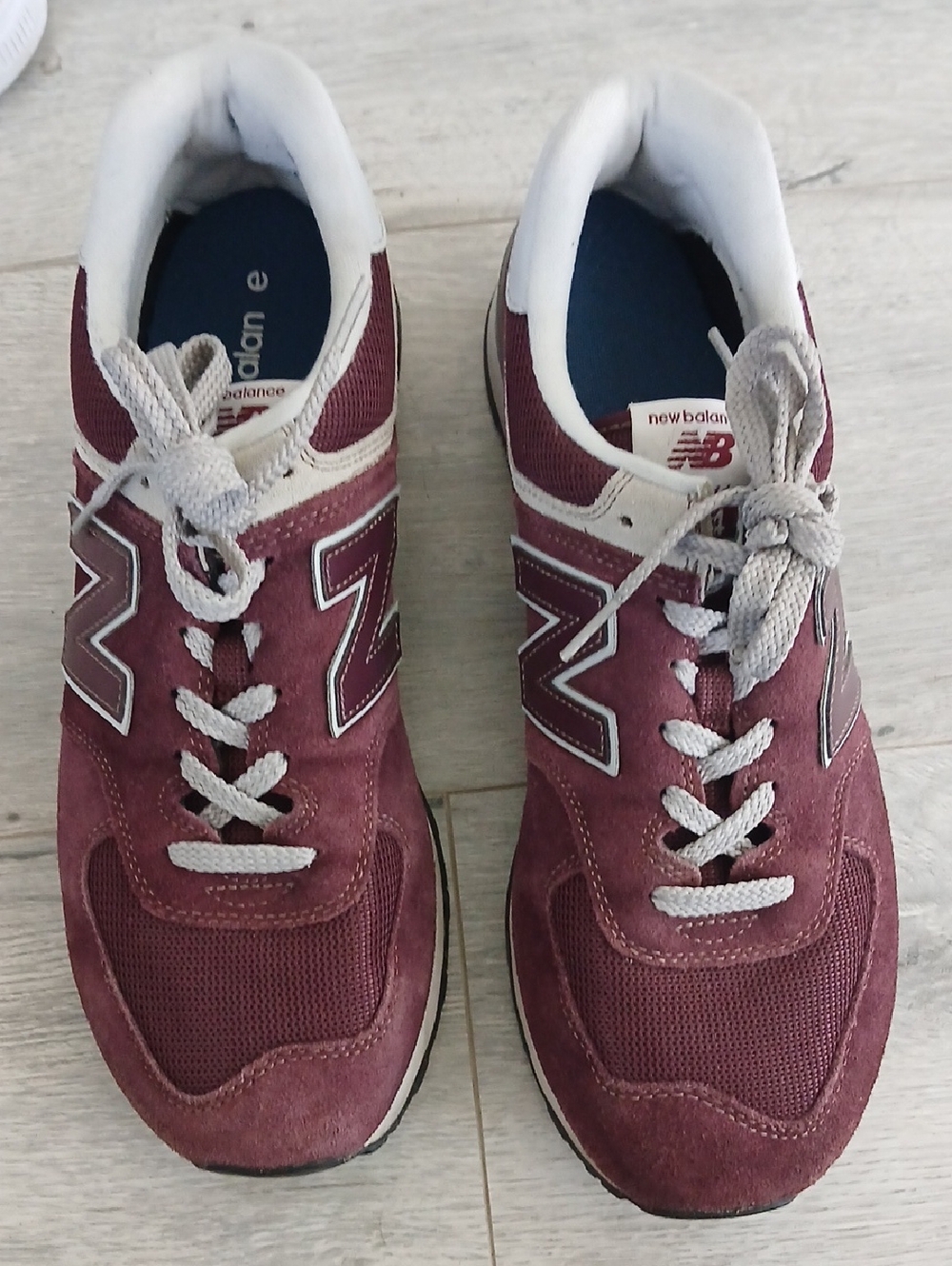 New Balance Burgundy and Navy 574 Low-Top Sneaker